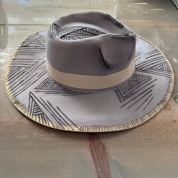 Original USA Gray Geometric Design Cowgirl Hat NWT - Picture 3 of 13